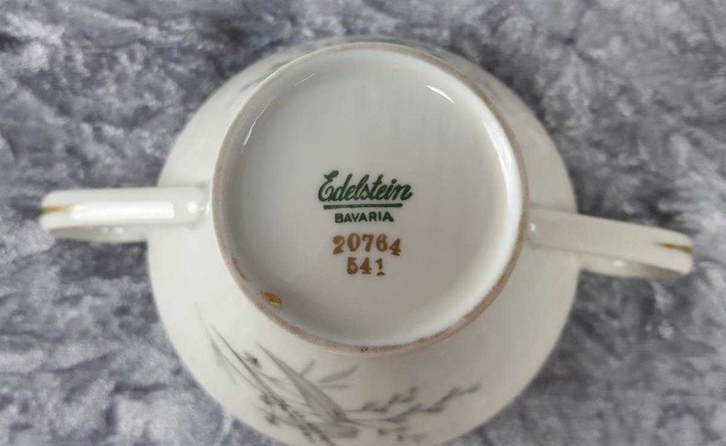 [45816719] Zuckerdose Edelstein Bavaria Gräser 20764 Elfenbein Beige gebraucht - sehr gut Bild 4