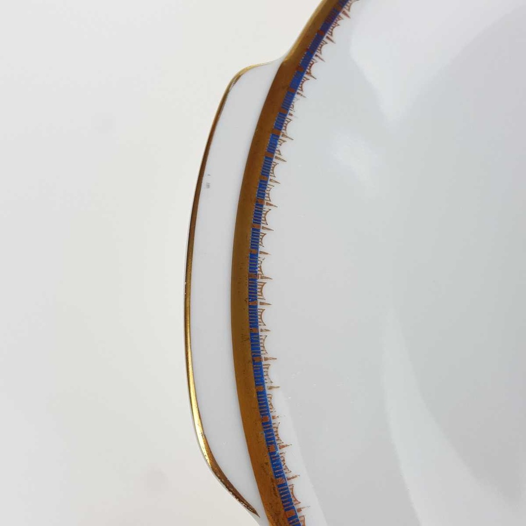 [458167204] Tortenplatte Tortenständer Goldrand 28,1x26,3 cm PMR Jaeger & Co Bavaria Blau Gold gebraucht - gut Bild 4
