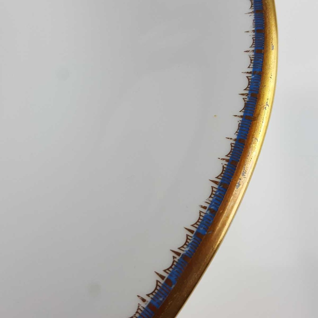 [458167209] Servierplatte Fleischplatte Goldrand 37,1x26,5 cm PMR Jaeger & Co Bavaria Blau Gold Dekor gebraucht - gut Bild 4