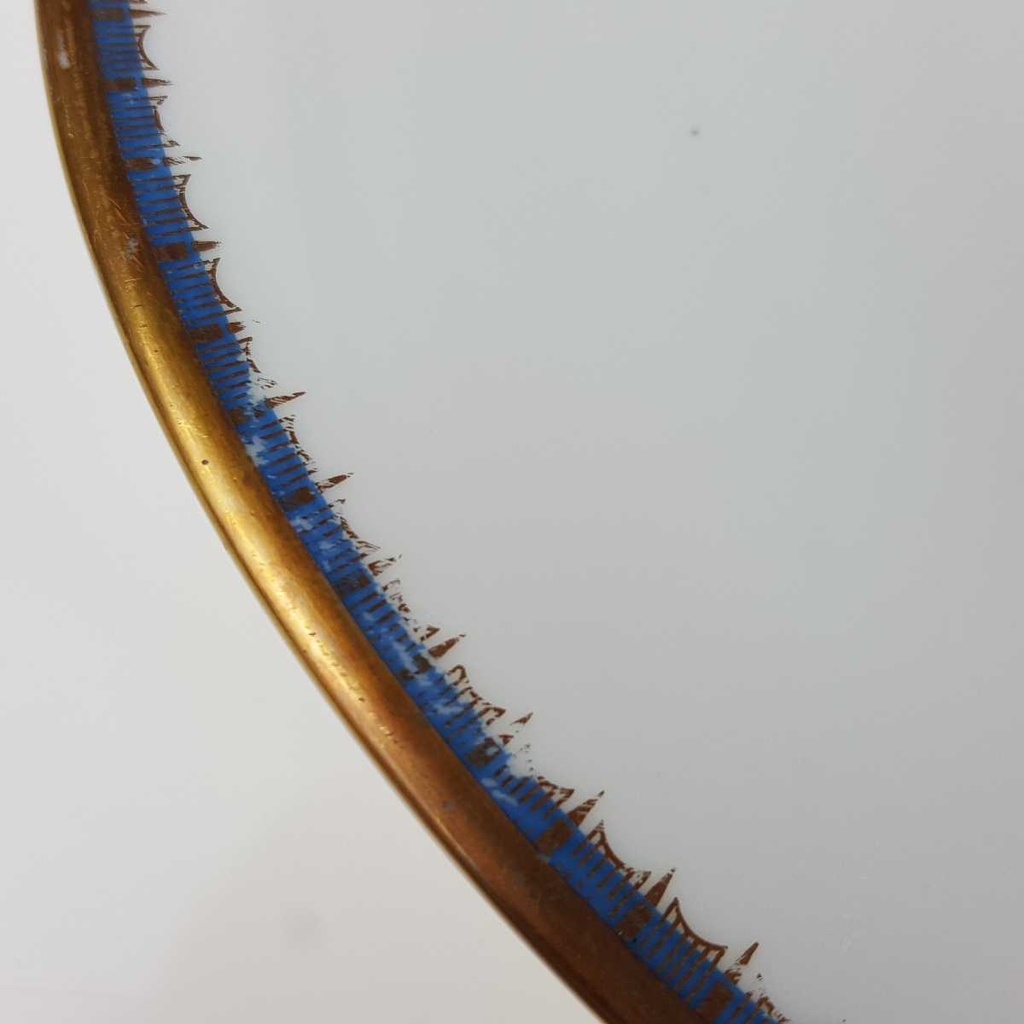 [458167209] Servierplatte Fleischplatte Goldrand 37,1x26,5 cm PMR Jaeger & Co Bavaria Blau Gold Dekor gebraucht - gut Bild 5