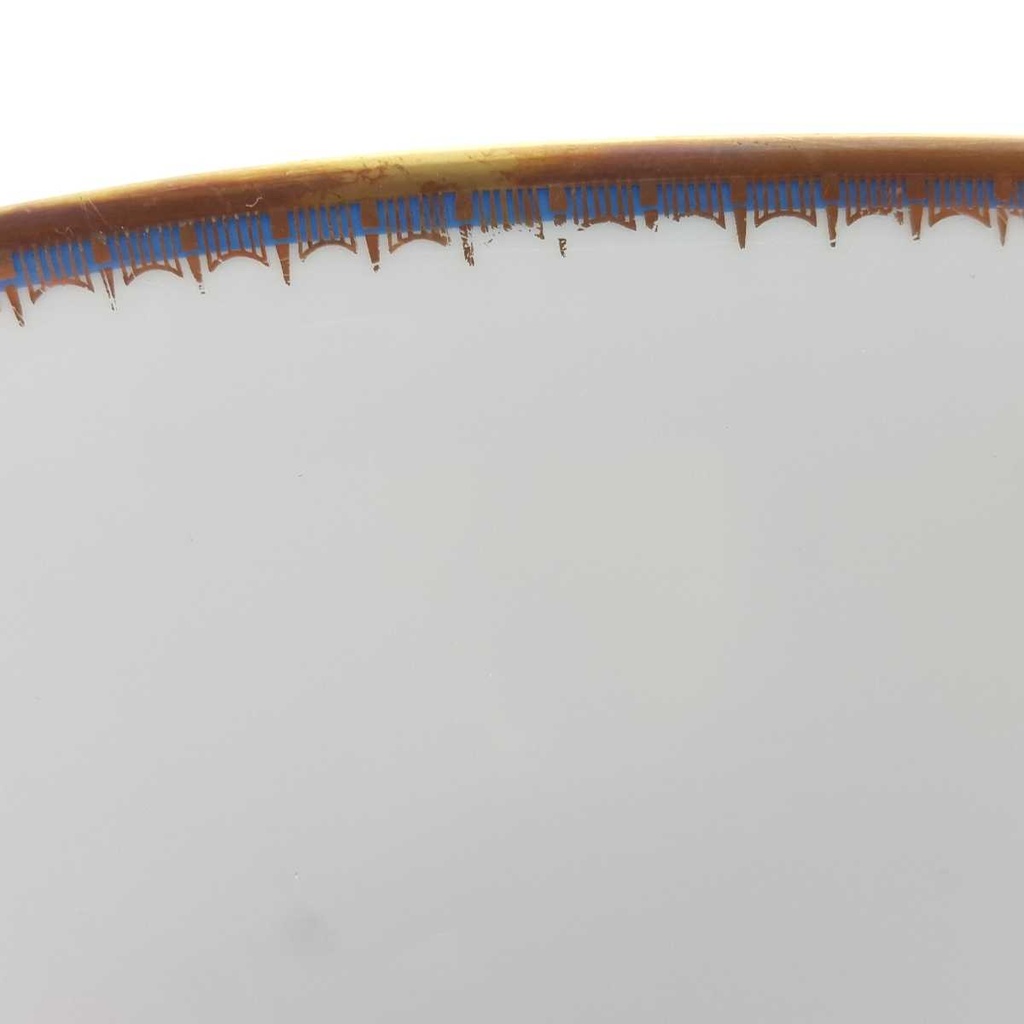[458167209] Servierplatte Fleischplatte Goldrand 37,1x26,5 cm PMR Jaeger & Co Bavaria Blau Gold Dekor gebraucht - gut Bild 7
