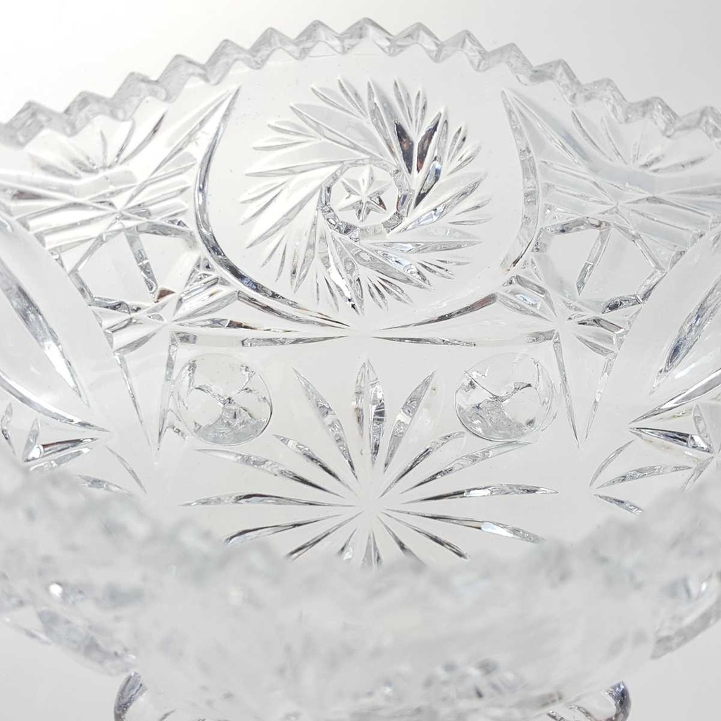 [2119268] 2er Set Schale Körbchen geschliffen auf 4 Füßen Transparent gebraucht - gut Bild 5