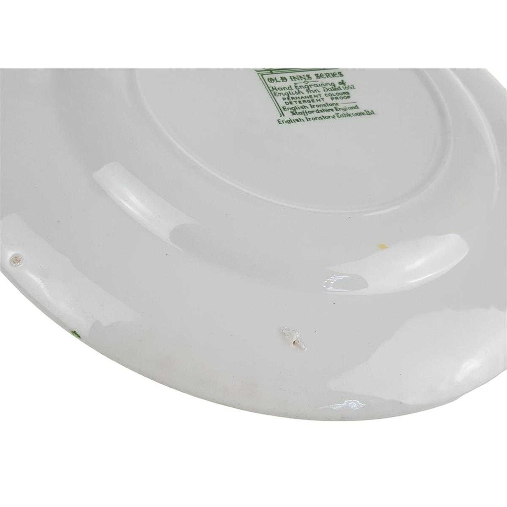 [458167249] Speiseteller Essteller 25 cm English Ironstone Tableware (EIT) EIT England Old Inns Series Grün gebraucht - akzeptabel Bild 3