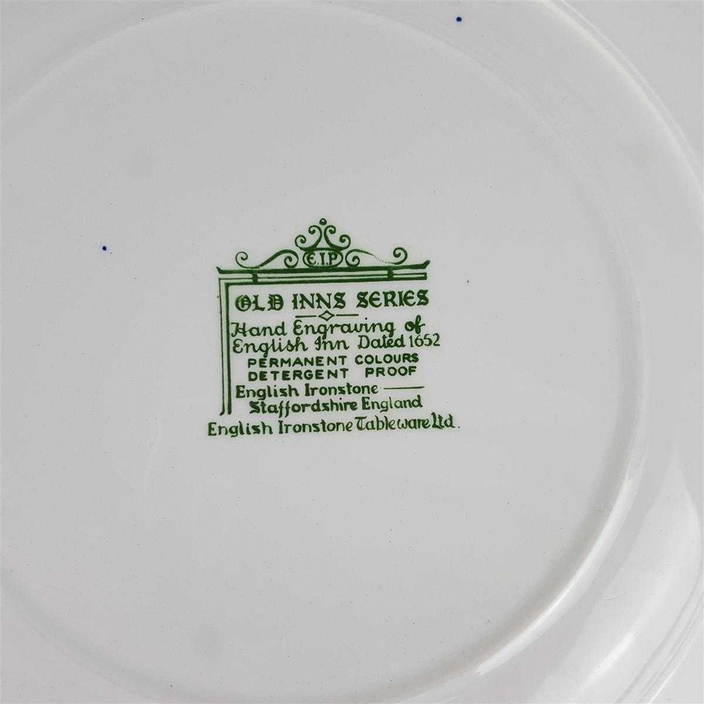 [458167249] Speiseteller Essteller 25 cm English Ironstone Tableware (EIT) EIT England Old Inns Series Grün gebraucht - akzeptabel Bild 5