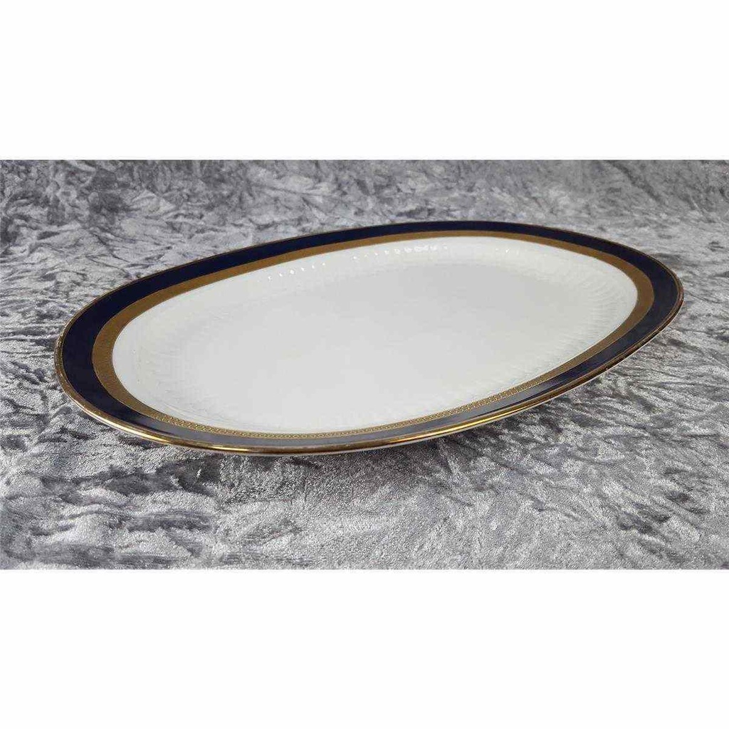 [45816725] Speiseplatte groß mittelgroß Golddekor 32,5x21,5 cm Winterling Marktleuthen Kobaltblau Rand Blau gebraucht - akzeptabel Bild 3