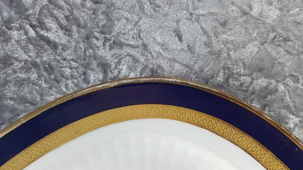 [45816725] Speiseplatte groß mittelgroß Golddekor 32,5x21,5 cm Winterling Marktleuthen Kobaltblau Rand Blau gebraucht - akzeptabel Bild 4
