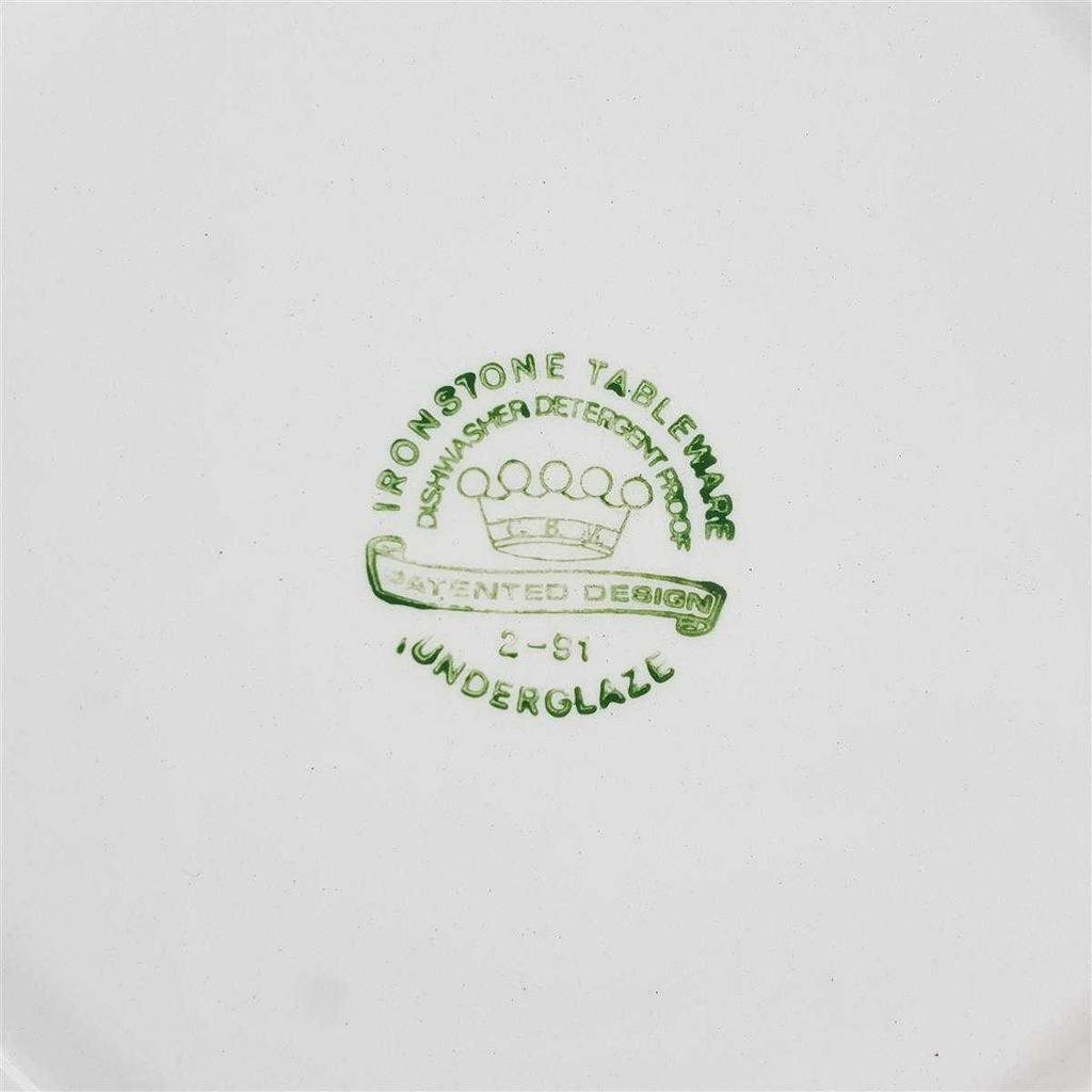 [458167250] Speiseteller Essteller 24 cm English Ironstone Tableware (EIT) EIT England Motiv: Liebespaare Grün gebraucht - sehr gut Bild 3