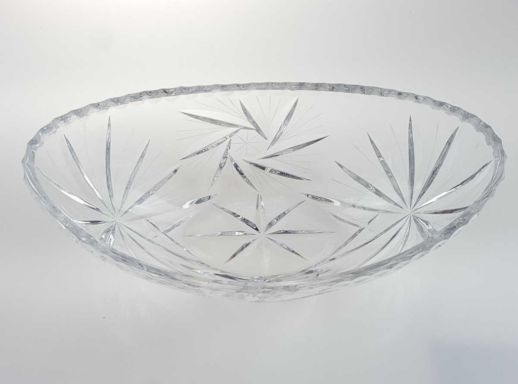 [458167254] Schale Oval Kristallglas Kristall Schleuderstern Transparent Bild 4