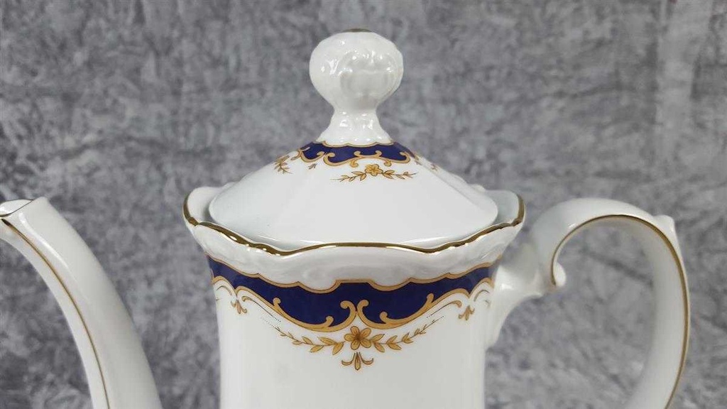[45816727] Kaffeekanne Kanne 1,25 L Mitterteich Form 2000 Kobalt mit Goldbordüre gebraucht - sehr gut Bild 3