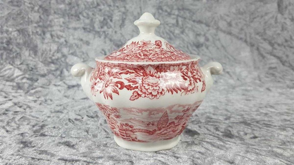[45816737] Zuckerdose Ridgway Woburn rot gebraucht - gut Bild 3
