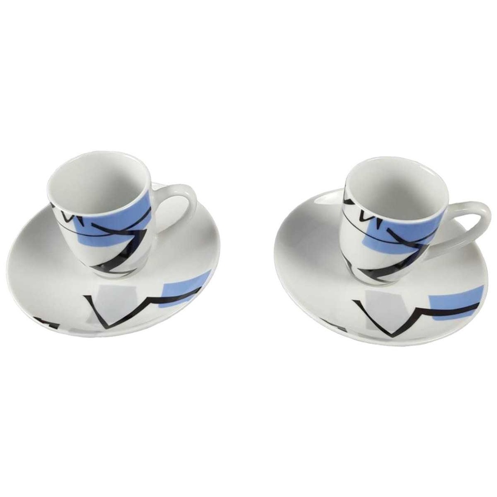 [2119274] 2er Set Untertasse Mokkatasse Tasse Espressotasse mit 11,9 cm Flirt Graffiti Blue gebraucht - sehr gut Bild 2
