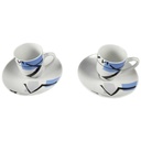 [2119274] 2er Set Untertasse Mokkatasse Tasse Espressotasse mit 11,9 cm Flirt Graffiti Blue gebraucht - sehr gut Bild 2