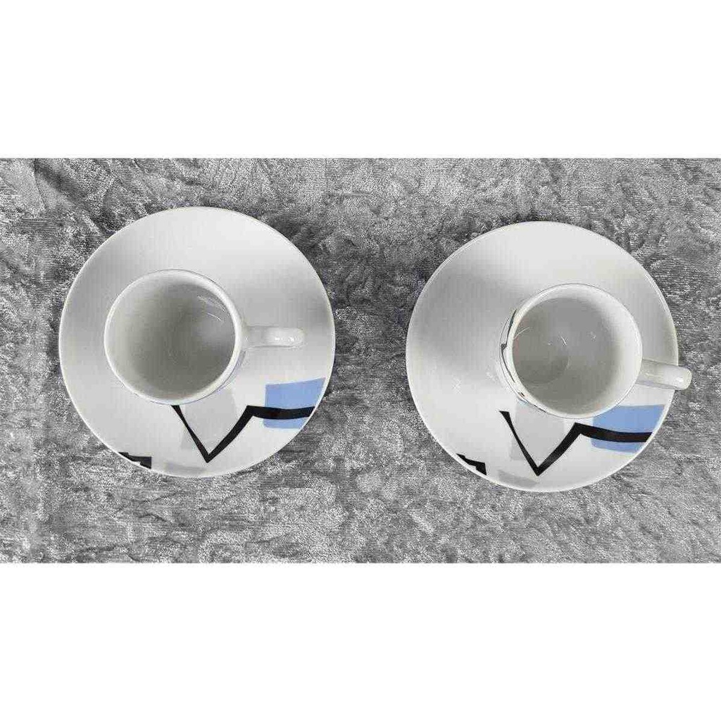 [2119274] 2er Set Untertasse Mokkatasse Tasse Espressotasse mit 11,9 cm Flirt Graffiti Blue gebraucht - sehr gut Bild 3