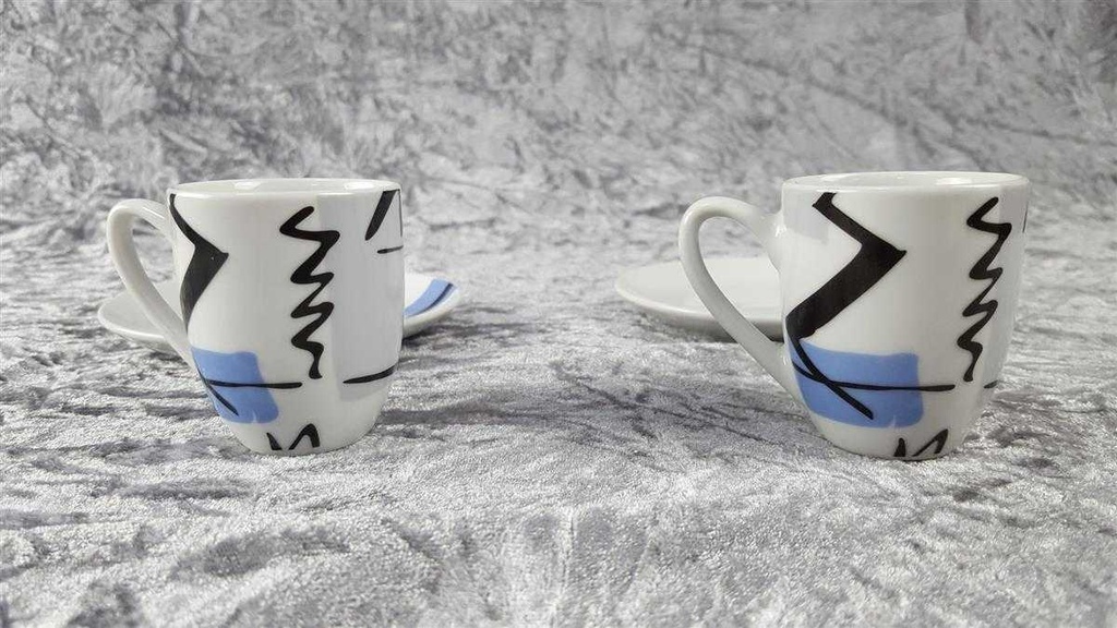 [2119274] 2er Set Untertasse Mokkatasse Tasse Espressotasse mit 11,9 cm Flirt Graffiti Blue gebraucht - sehr gut Bild 4