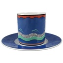 [45816744] Mokkatasse Sammeltasse Espressotasse mit Untertasse 6,2 cm Boticelli Design gebraucht - sehr gut Bild 2