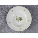 [2119276] 6er Set Suppenteller 24 cm VEB Dresden Blumendekor grün gelb Blumen gebraucht - sehr gut Bild 3