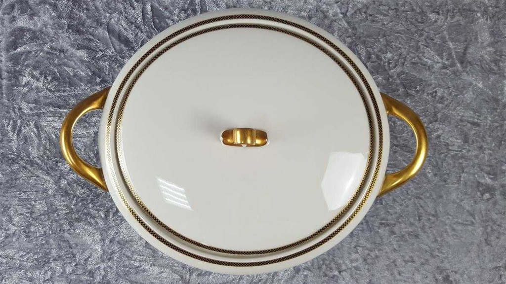 [45816755] Ragoutterrine Servierschüssel 1,5 L Eschenbach Alte Formen Goldbordüre W 4842 gebraucht - gut Bild 3