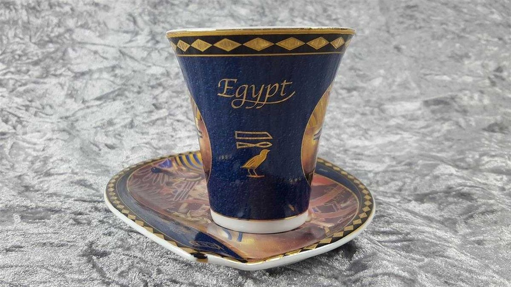 [45816790] Kaffeetasse mit Untertasse Tasse Fathi Mahmoud gebraucht - defekt Bild 3