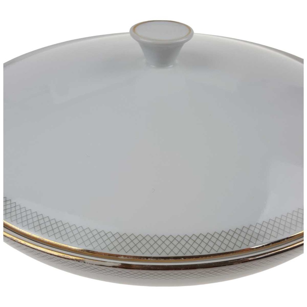 [458168066] Ragoutterrine Suppenschüssel Terrine Servierschüssel Goldrand 1 L 23,8 cm Hutschenreuther Gloria Weiß gebraucht - gut Bild 2