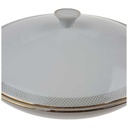 [458168066] Ragoutterrine Suppenschüssel Terrine Servierschüssel Goldrand 1 L 23,8 cm Hutschenreuther Gloria Weiß gebraucht - gut Bild 2