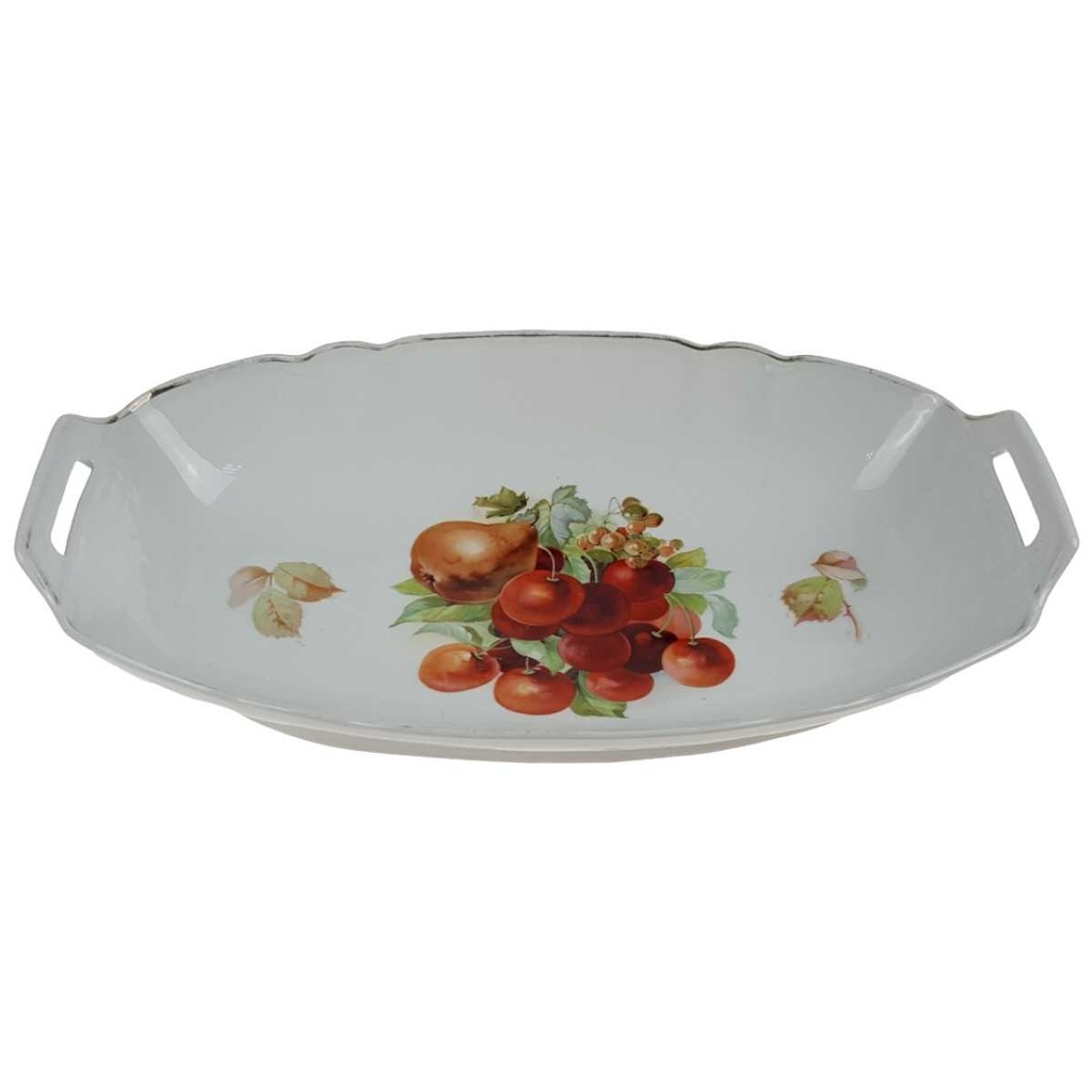 [458168079] Brotschale Obstschale Porzellan Obstdekor Goldrand Bild 2