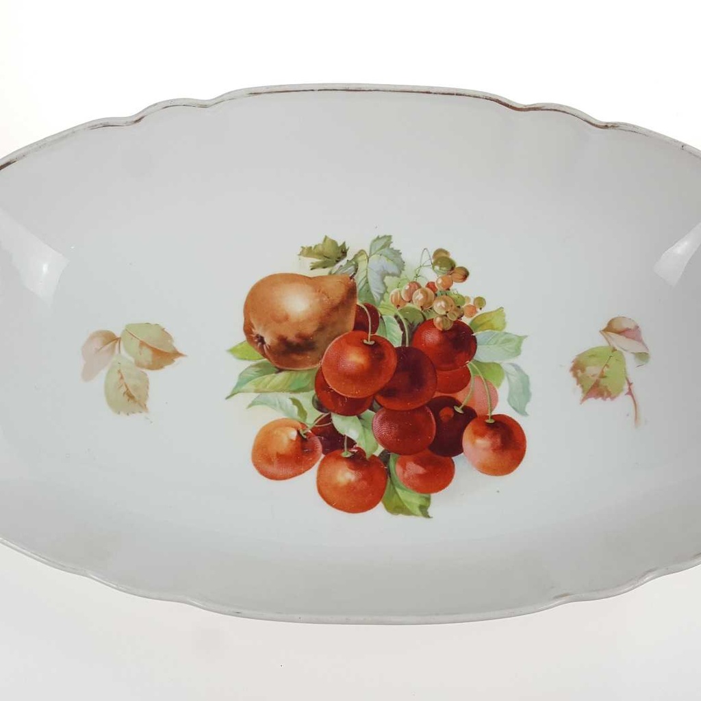 [458168079] Brotschale Obstschale Porzellan Obstdekor Goldrand Bild 3
