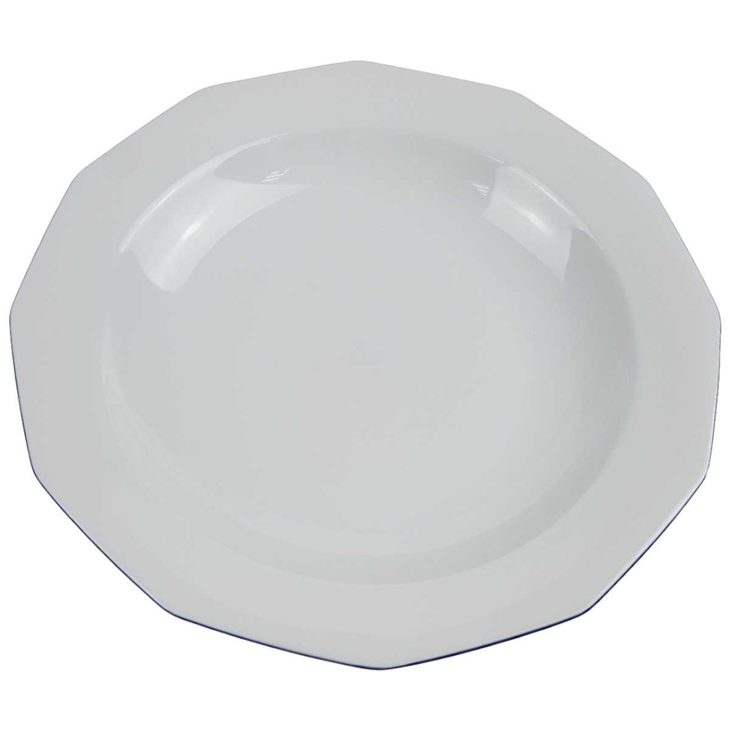 [458168086] Suppenteller 22,8 cm Marienbad Ingres Weiss blauer Rand gebraucht - gut Bild 2