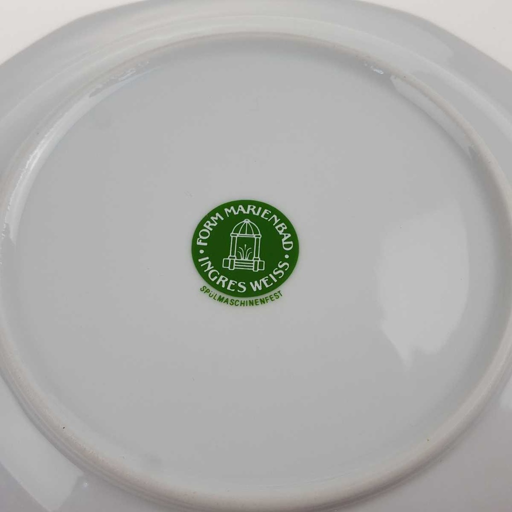 [458168086] Suppenteller 22,8 cm Marienbad Ingres Weiss blauer Rand gebraucht - gut Bild 4