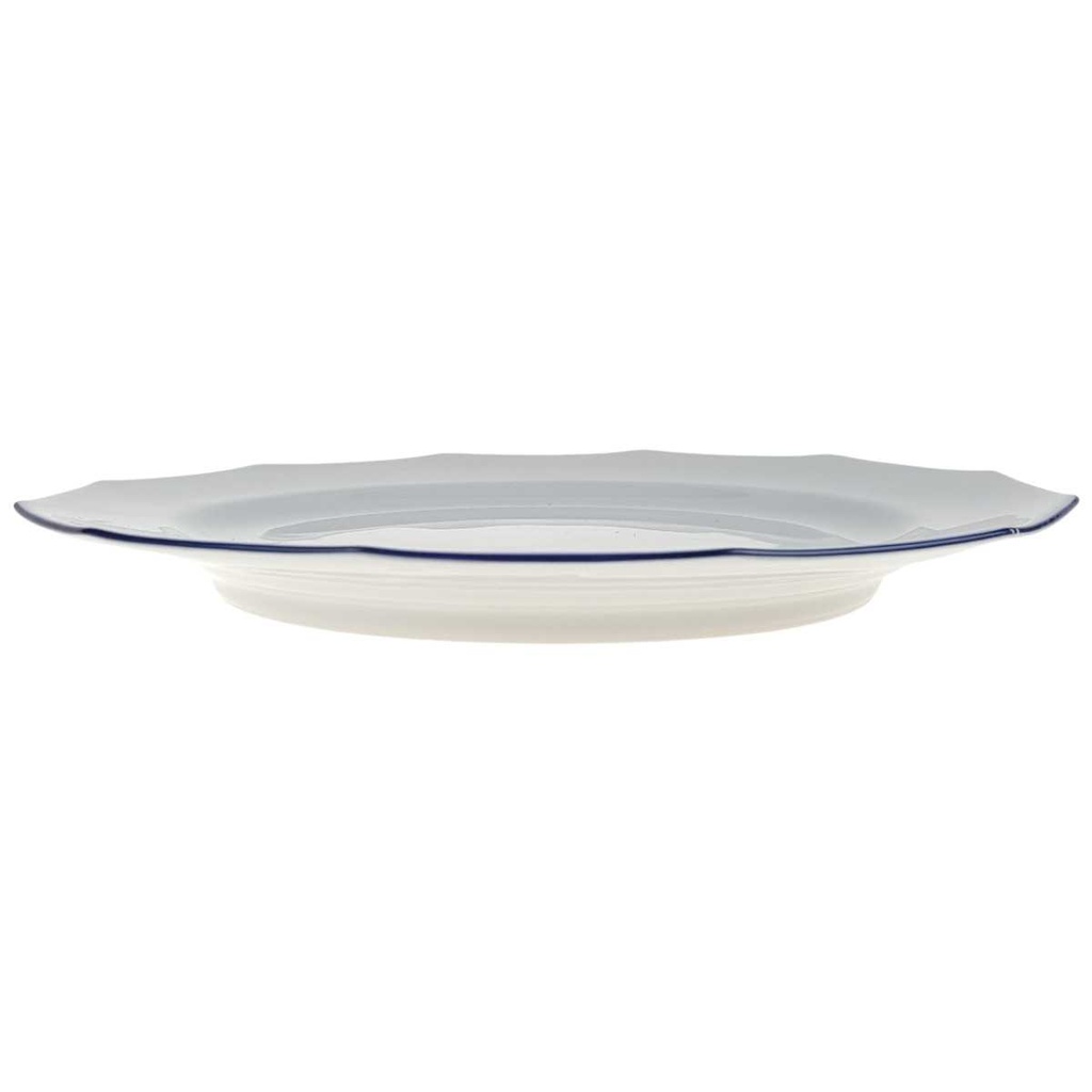 [458168087] Speiseteller Essteller 24,5 cm Marienbad Ingres Weiss blauer Rand gebraucht - akzeptabel Bild 2