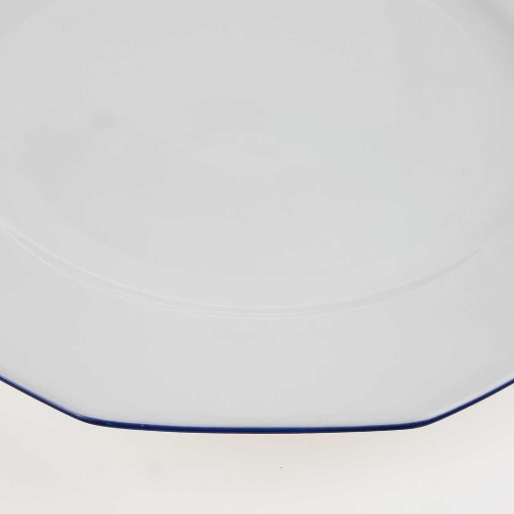 [458168087] Speiseteller Essteller 24,5 cm Marienbad Ingres Weiss blauer Rand gebraucht - akzeptabel Bild 3