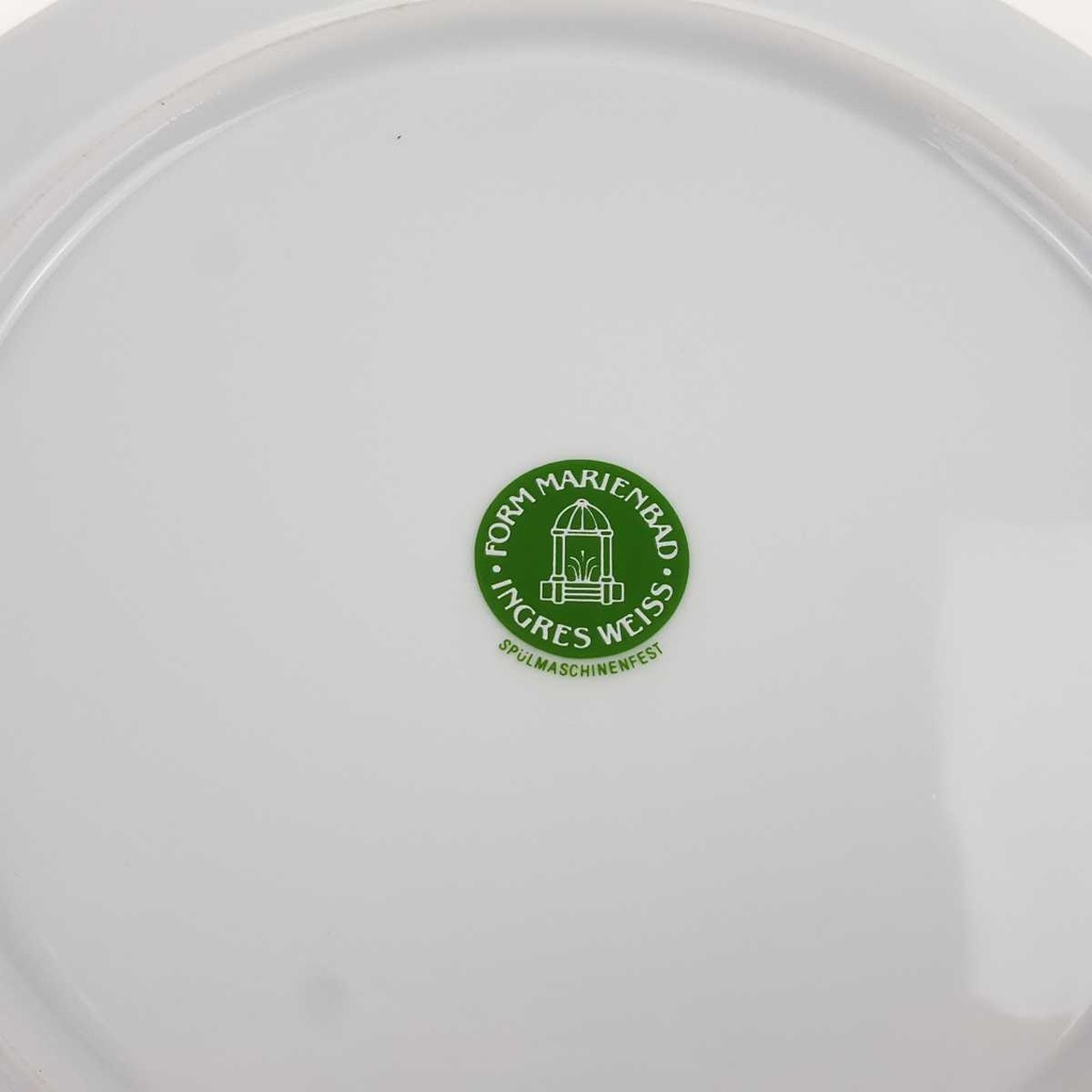 [458168087] Speiseteller Essteller 24,5 cm Marienbad Ingres Weiss blauer Rand gebraucht - akzeptabel Bild 4