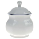 [458168089] Zuckerdose Marienbad Ingres Weiss blauer Rand gebraucht - sehr gut Bild 2