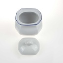 [458168089] Zuckerdose Marienbad Ingres Weiss blauer Rand gebraucht - sehr gut Bild 3
