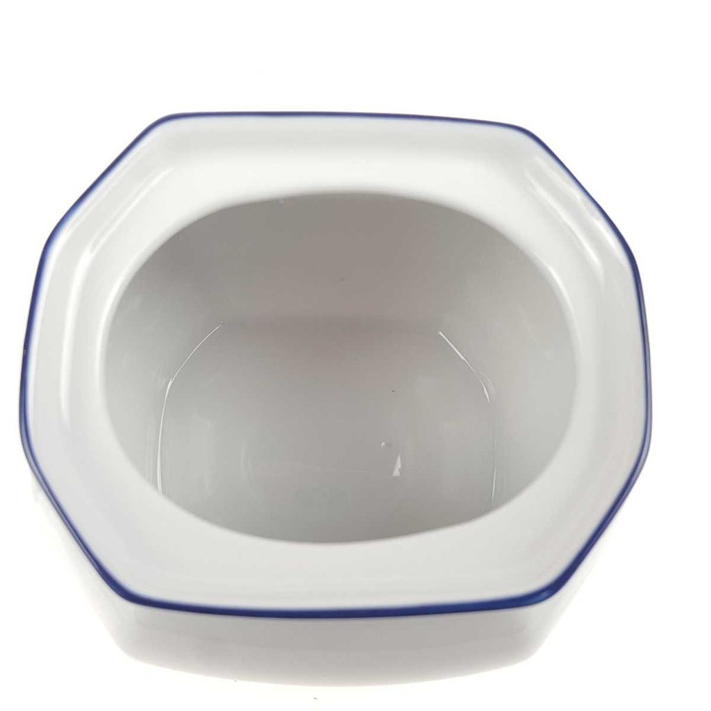 [458168089] Zuckerdose Marienbad Ingres Weiss blauer Rand gebraucht - sehr gut Bild 4