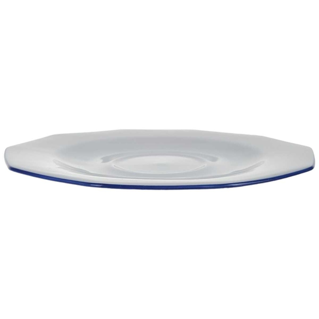 [458168091] Untertasse für Kaffee 15,5 cm Marienbad Ingres Weiss blauer Rand gebraucht - gut Bild 2
