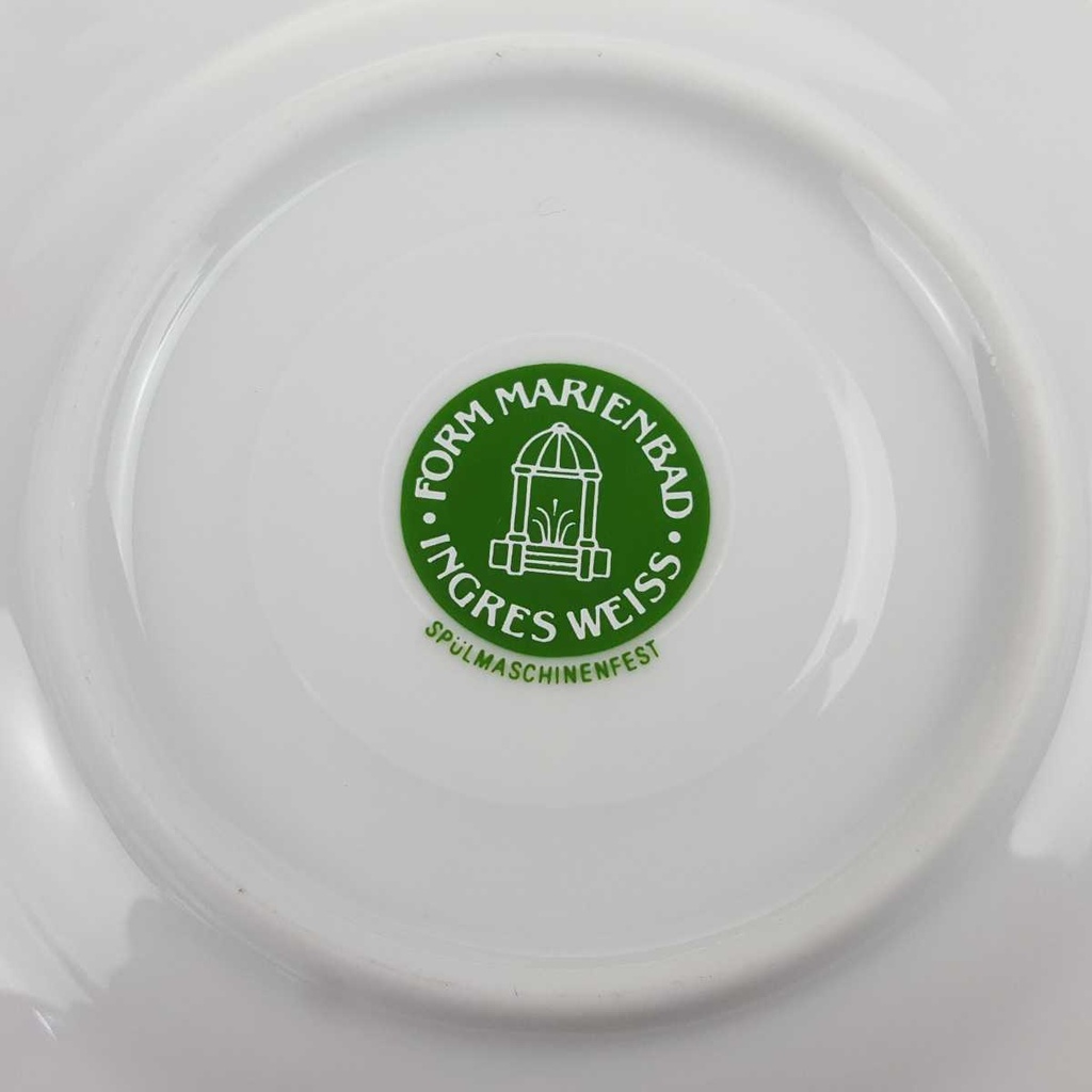 [458168091] Untertasse für Kaffee 15,5 cm Marienbad Ingres Weiss blauer Rand gebraucht - gut Bild 4