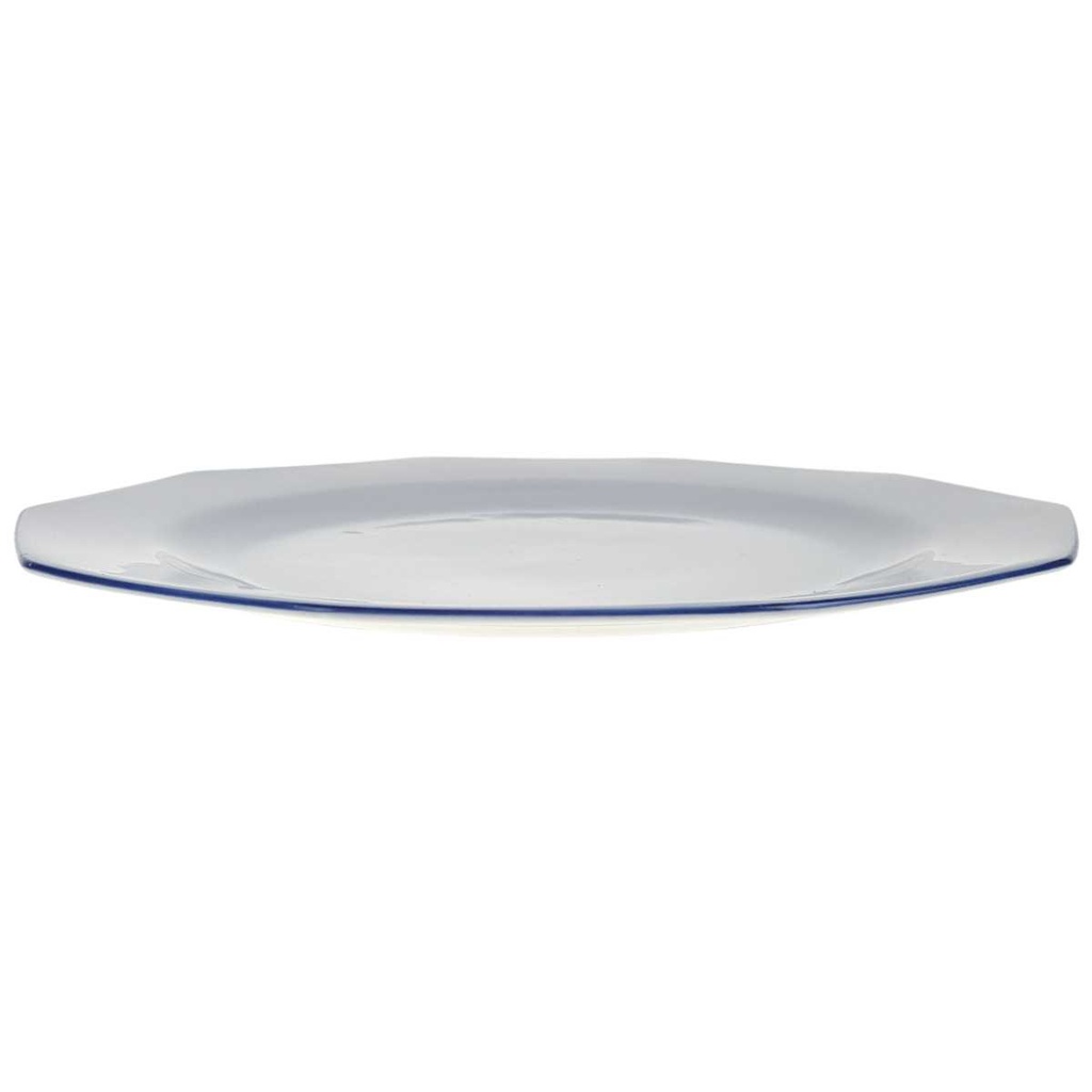 [458168092] Kuchenteller 19,5 cm Marienbad Ingres Weiss blauer Rand gebraucht - gut Bild 2