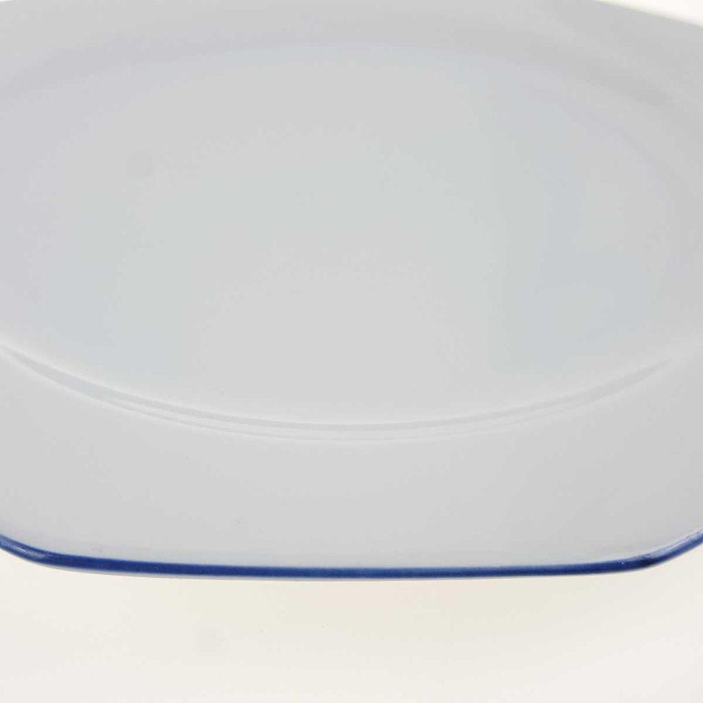 [458168092] Kuchenteller 19,5 cm Marienbad Ingres Weiss blauer Rand gebraucht - gut Bild 3
