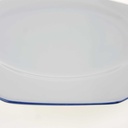 [458168092] Kuchenteller 19,5 cm Marienbad Ingres Weiss blauer Rand gebraucht - gut Bild 3