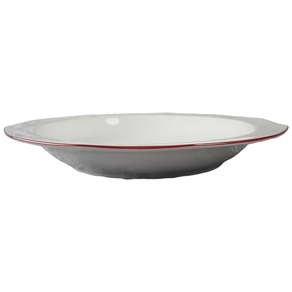 [45816812] Suppenteller 23,2 cm Thomas Porzellan Festival Luzern roter Rand Rot gebraucht - sehr gut Bild 2