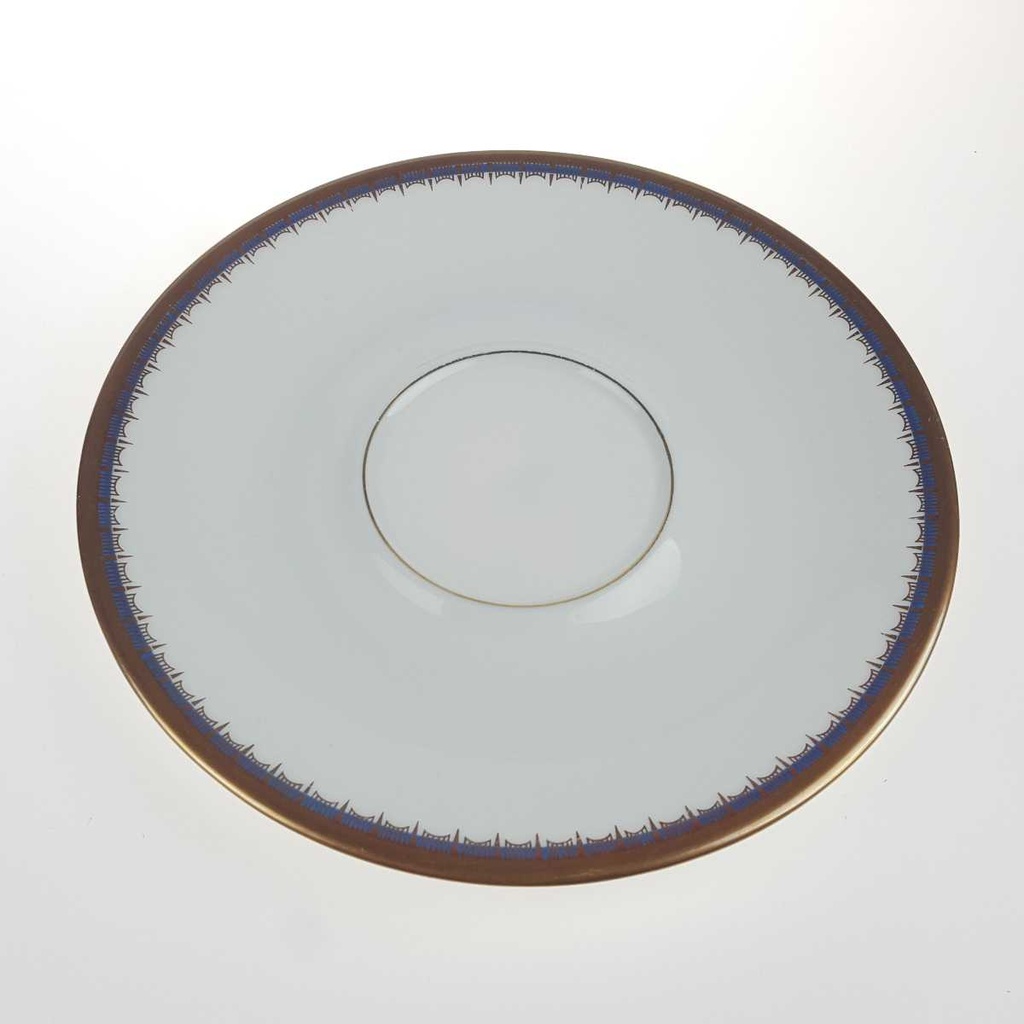 [458168257] Untertasse Goldrand 15,4 cm PMR Jaeger & Co Bavaria Blau Gold Dekor gebraucht - gut Bild 3