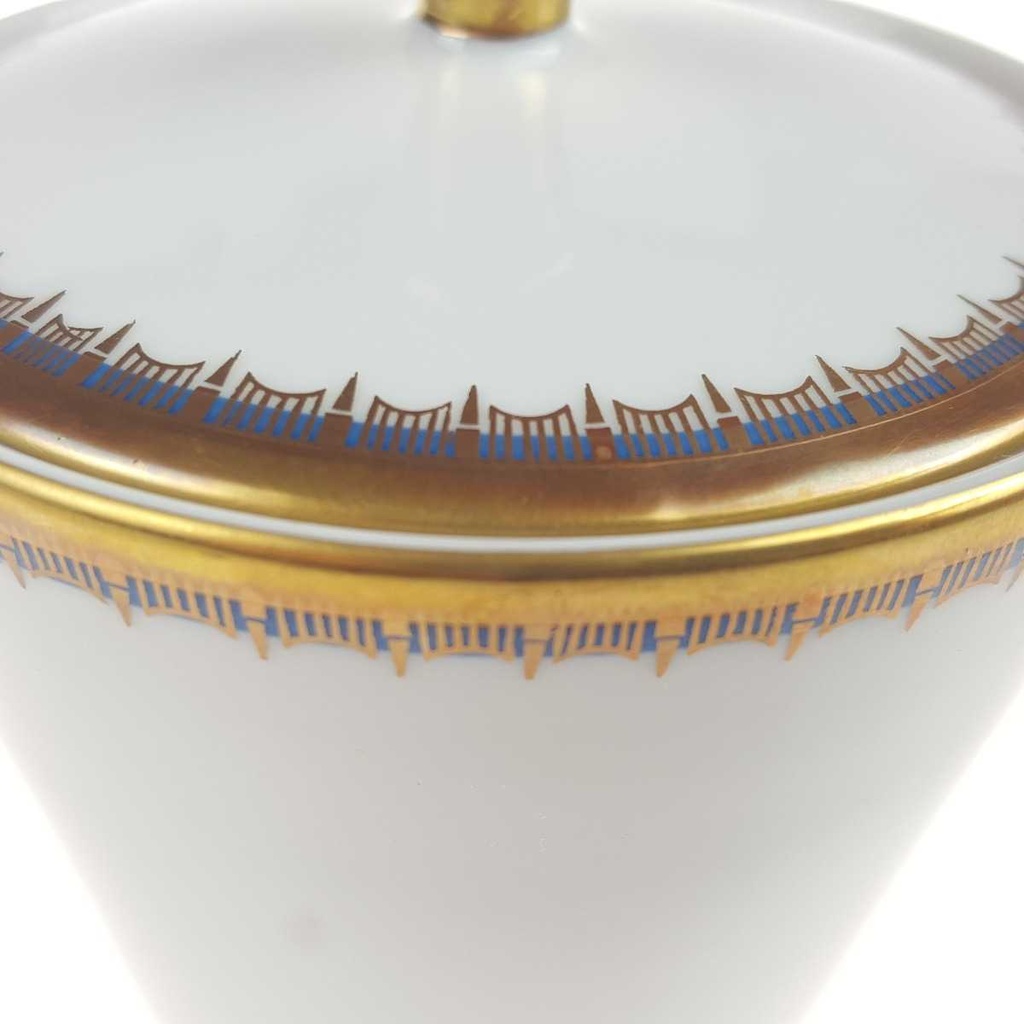 [458168258] Zuckerdose Goldrand PMR Jaeger & Co Bavaria Blau Gold Dekor gebraucht - gut Bild 3