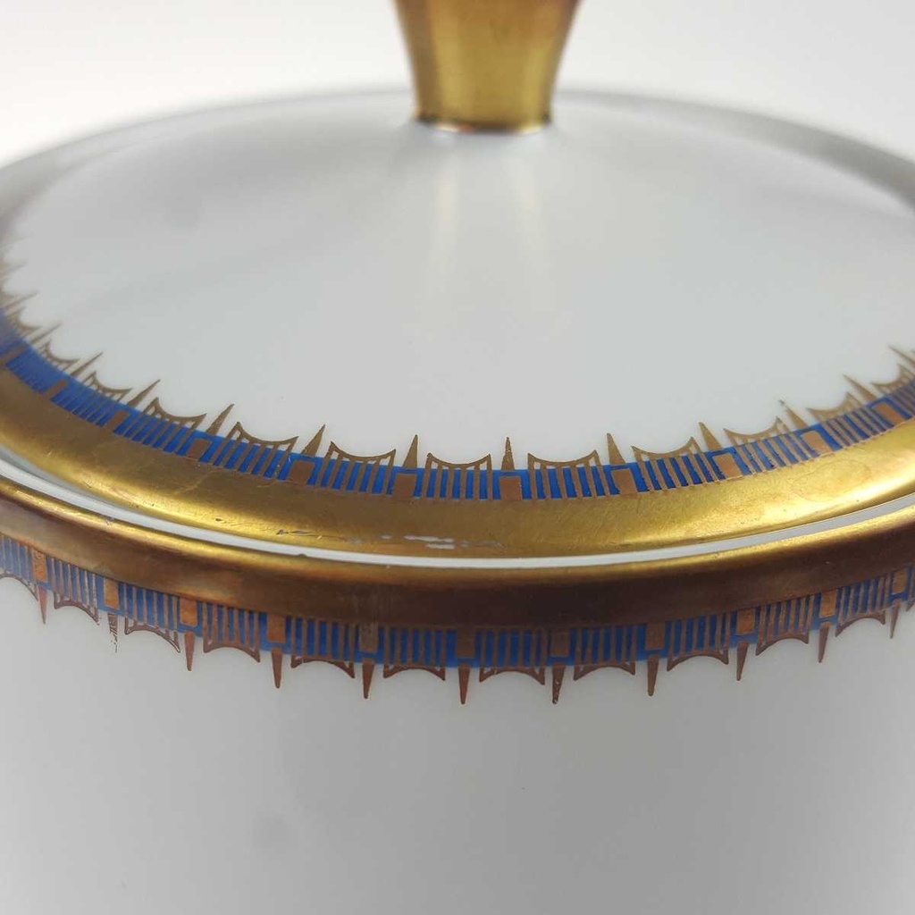 [458168259] Kaffeekanne Goldrand 1,2 L PMR Jaeger & Co Bavaria Blau Gold Dekor gebraucht - gut Bild 6