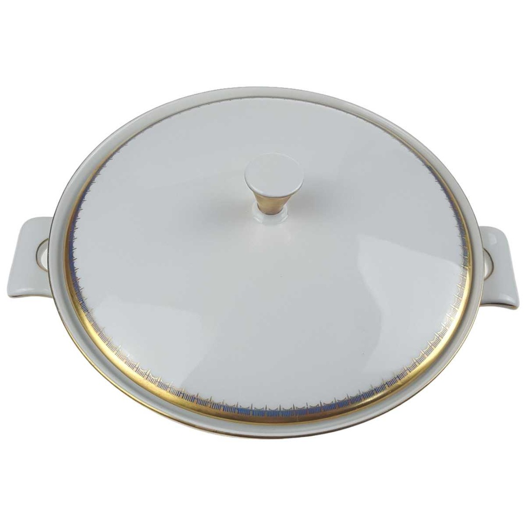 [458168261] Ragoutterrine Suppenterrine Terrine Servierschüssel Goldrand 1,2 L PMR Jaeger & Co Bavaria Blau Gold Dekor gebraucht - gut Bild 2