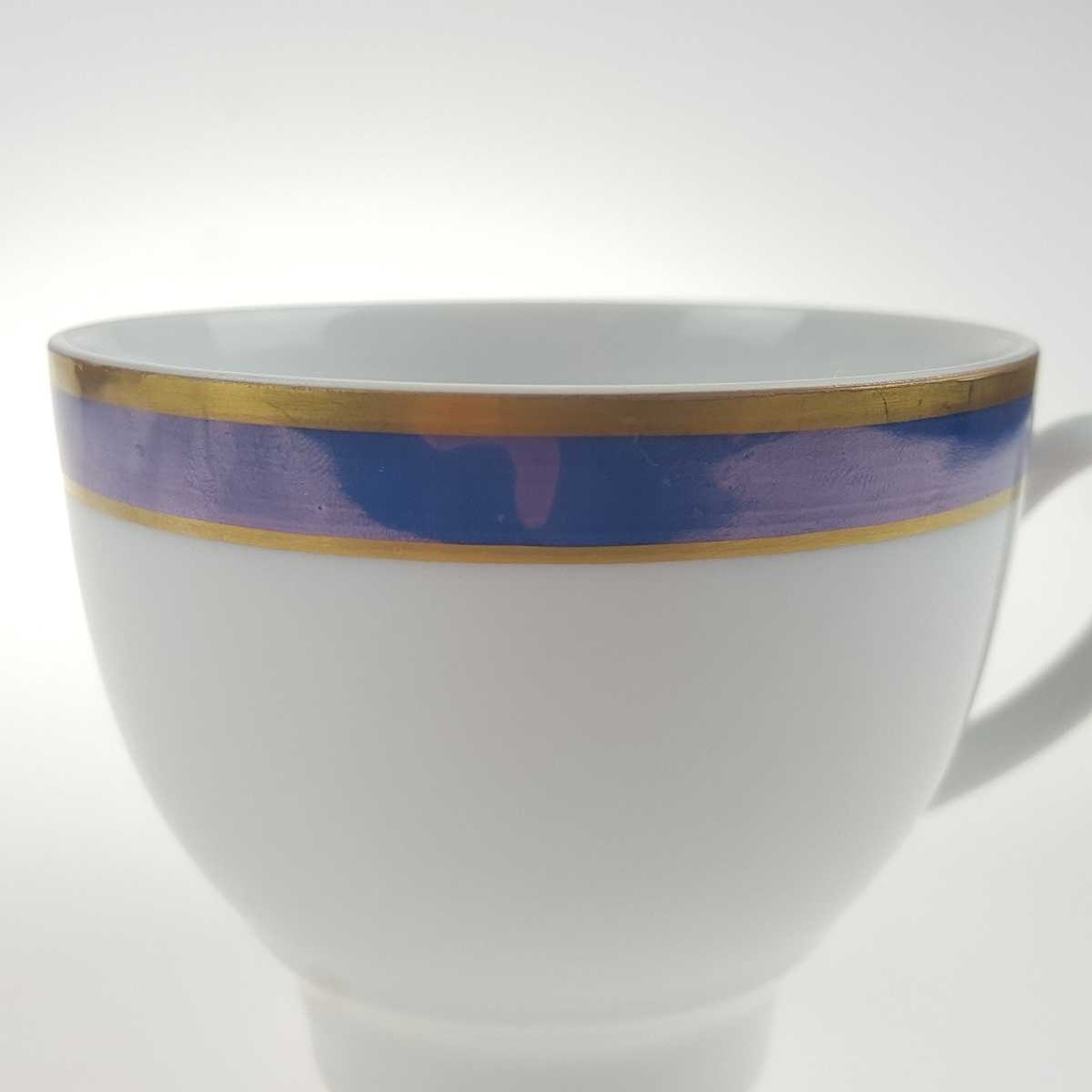 [458168265] Kaffeetasse Goldrand 0,2 L Seltmann Weiden Vohenstrauß weiß Blau Dekor Blaudekor gebraucht - gut Bild 4