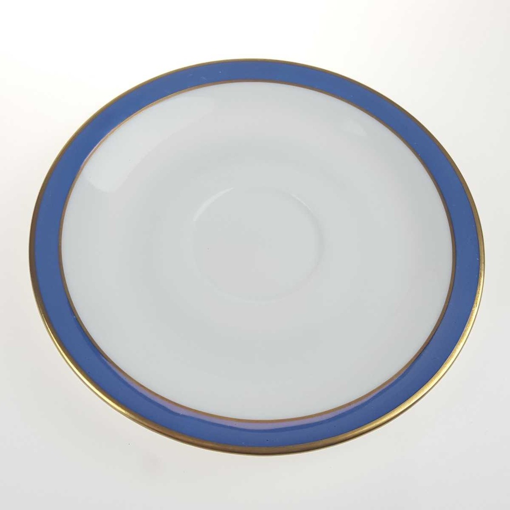 [2119283] 6er Set Untertasse Goldrand 14,9 cm Seltmann Weiden Vohenstrauß weiß Blau Dekor Blaudekor gebraucht - gut Bild 4
