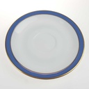 [2119283] 6er Set Untertasse Goldrand 14,9 cm Seltmann Weiden Vohenstrauß weiß Blau Dekor Blaudekor gebraucht - gut Bild 4
