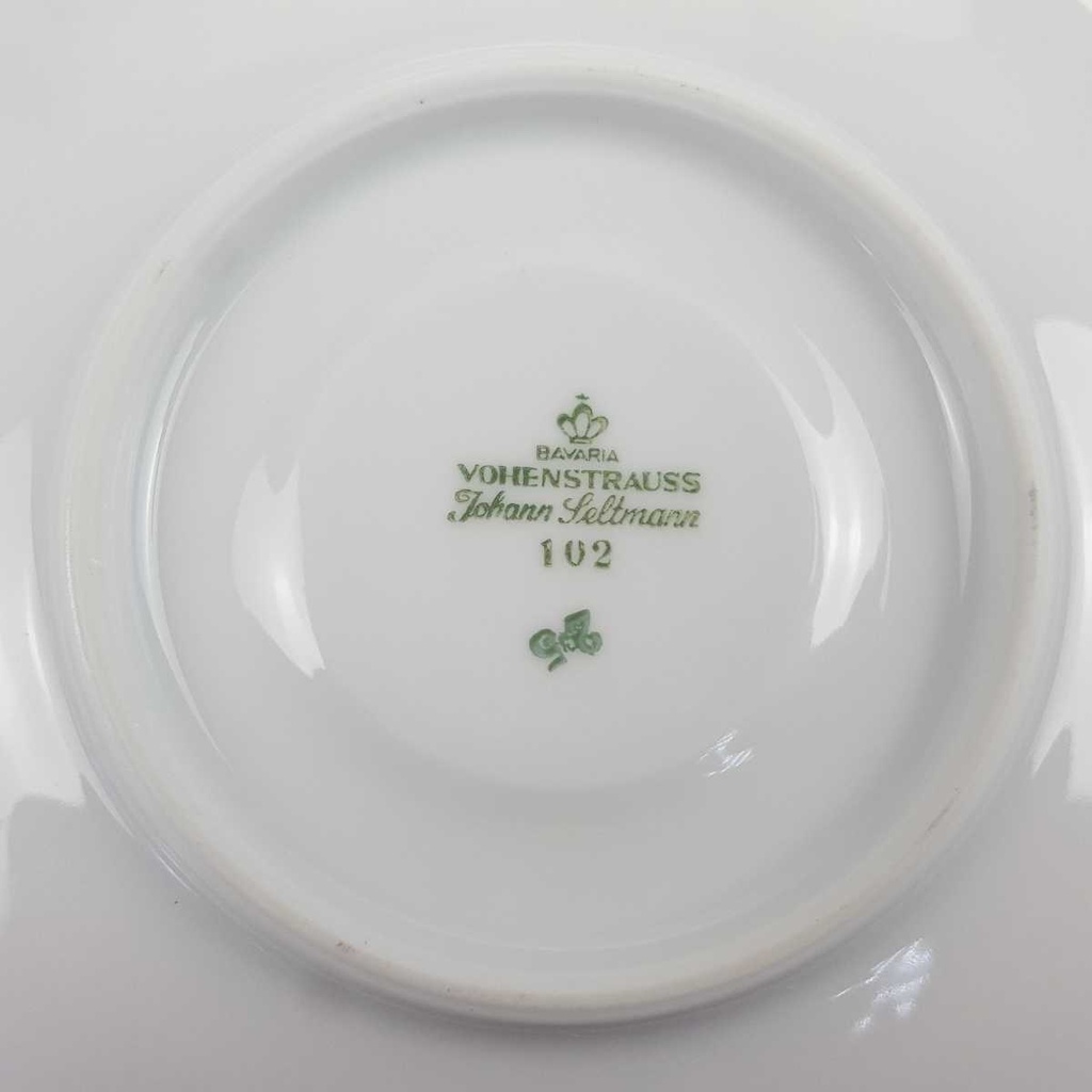 [2119283] 6er Set Untertasse Goldrand 14,9 cm Seltmann Weiden Vohenstrauß weiß Blau Dekor Blaudekor gebraucht - gut Bild 7