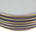 [2119284] 6er Set Kuchenteller Goldrand 19,3 cm Seltmann Weiden Vohenstrauß weiß Blau Dekor Blaudekor gebraucht - gut Bild 3