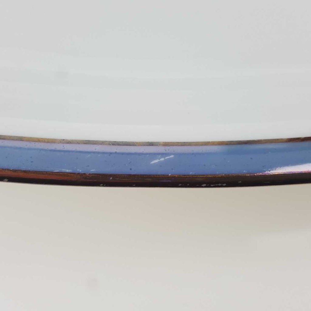 [458168269] Servierplatte Goldrand 36,5x23 cm Schaller Blauband weiß Bavaria gebraucht - akzeptabel Bild 5